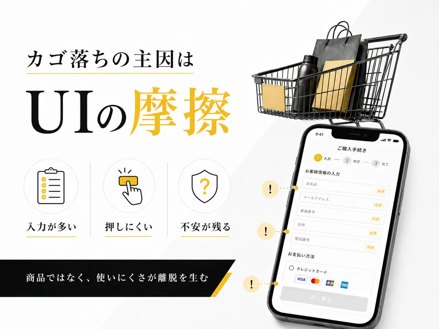 カゴ落ちの原因はUIの摩擦