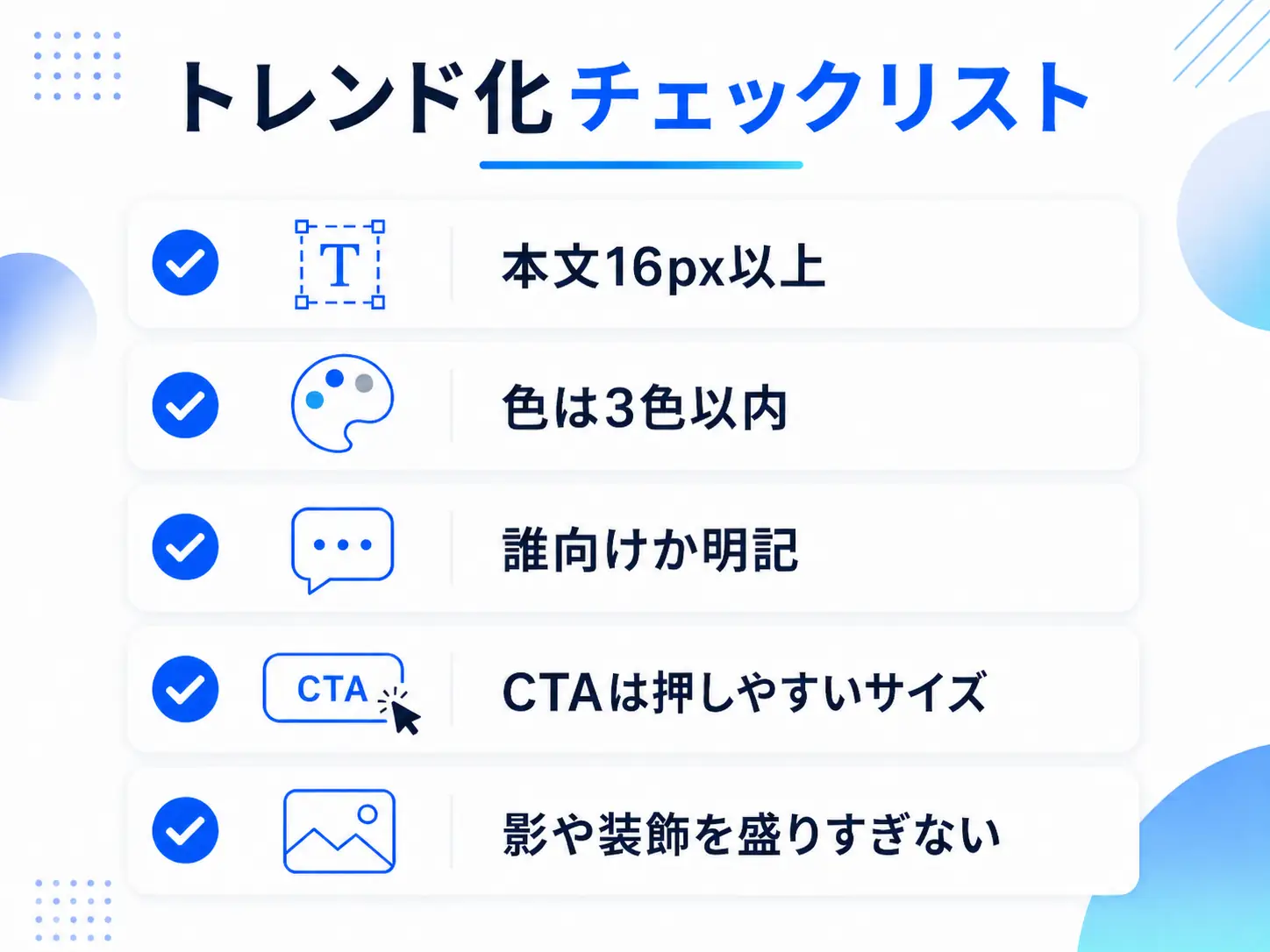 トレンド化チェックリスト