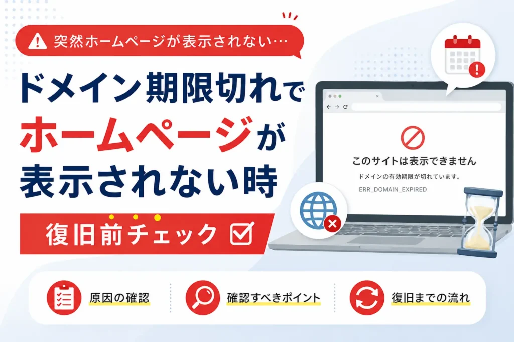 ドメイン期限切れでホームページが表示されない時