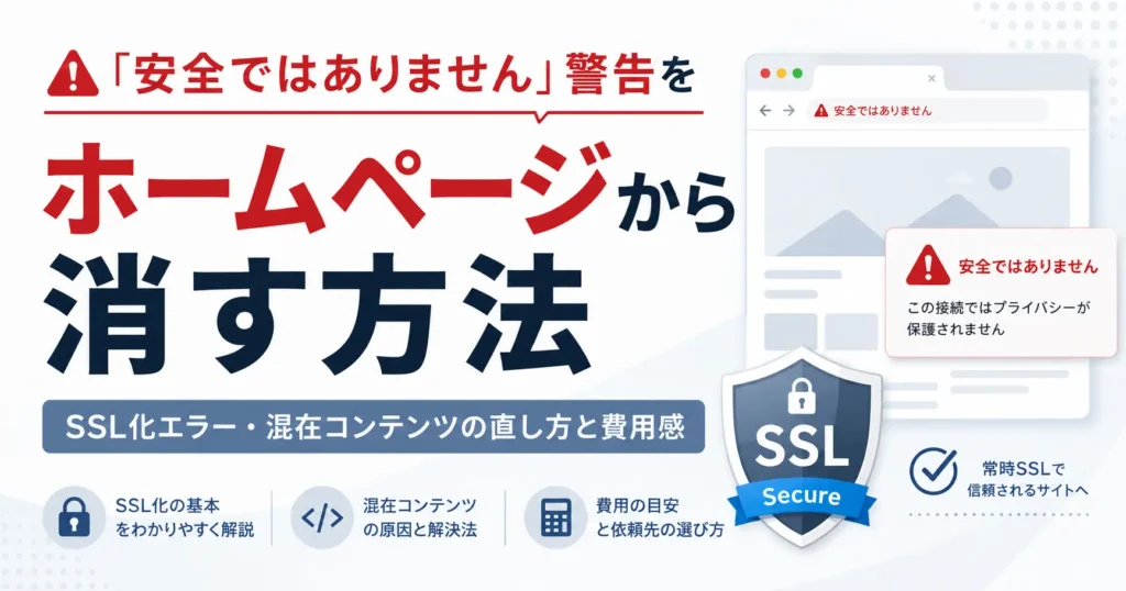 安全ではありません警告をホームページから消す方法