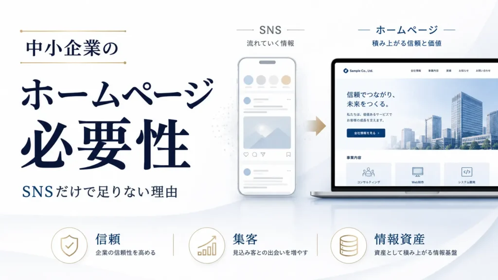 中小企業のホームページの必要性 SNSだけではダメな理由