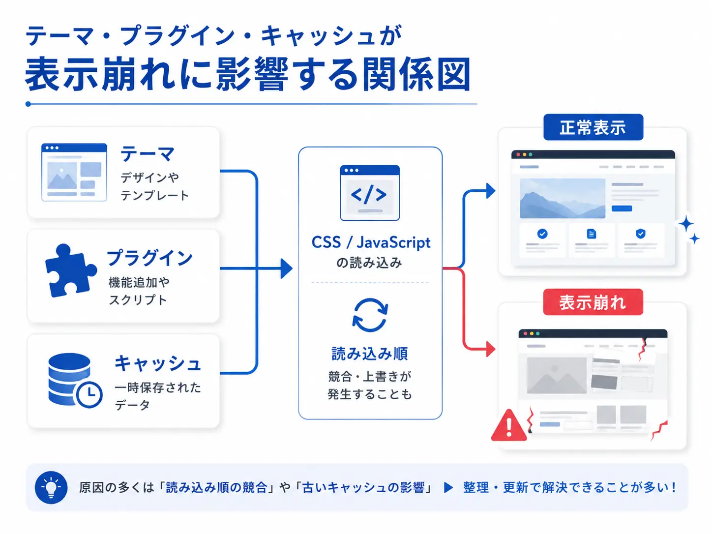 テーマとプラグインが表示崩れを起こす仕組み